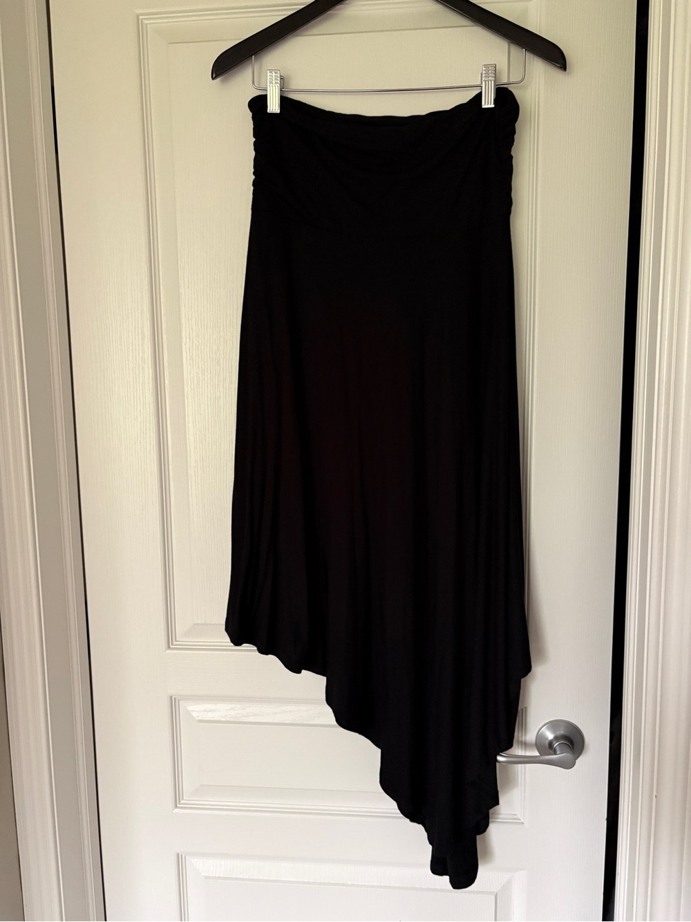 Black Asymmetric Maxi Skirt - Women